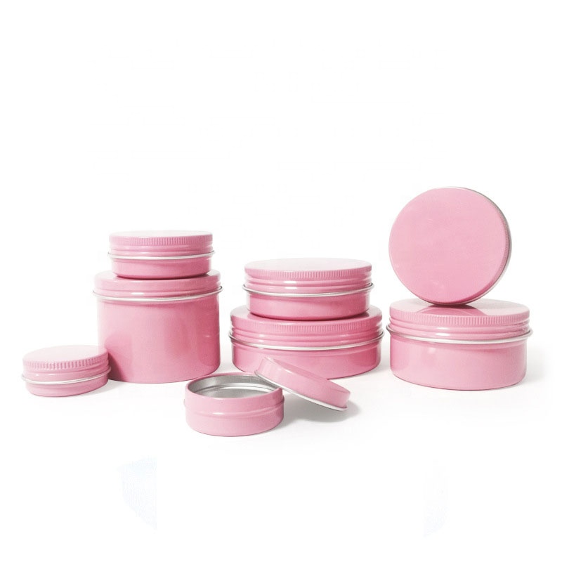 Lz Gói Cổ 5Ml 150Ml Màu Hồng Nhôm Nến Tin Có Thể Bao Bì Biểu Tượng Tùy Chỉnh Vòng Kim Loại Lip Balm Jar Tin