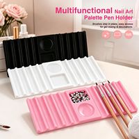 Palette multifonctionnelle pour mélange de gels d'ongles, support pour stylos, support pour ongles en acrylique, plateau organisateur de strass