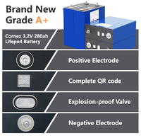 Frais de livraison DDP incluant des cellules de batterie LiFePO4 de qualité Cornex 314Ah 8000 cycles, 12V 24V 48V, pour système d'énergie solaire