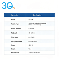Machine semi-automatique 3Q SQ-XL4 pour le regroupement de câbles et de fils de données, capacité de 5 à 30 mm, pour le traitement en lot de faisceaux de câbles