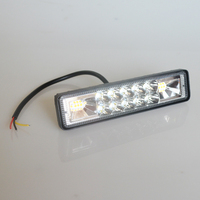 Barre lumineuse de travail LED 16 LED 3030 blanche et jaune pour SUV, bus, camion, remorque, véhicule tout-terrain, pièces et accessoires automobiles