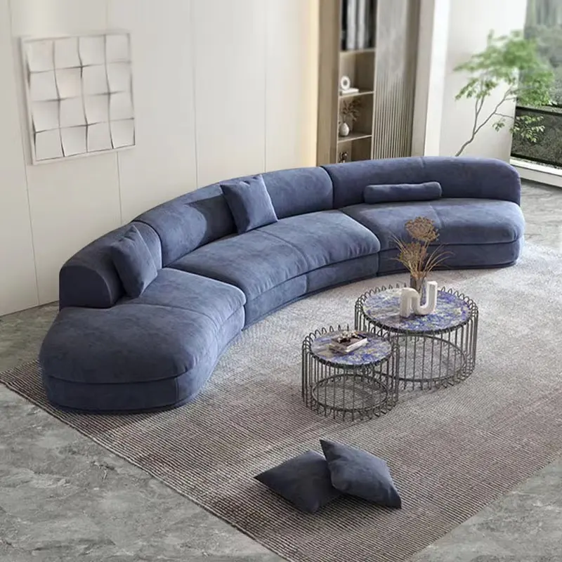 Nordic Italian minimalist chesterfield sofa velvet living room fabric 3 seater sofa designer super soft curved sofa