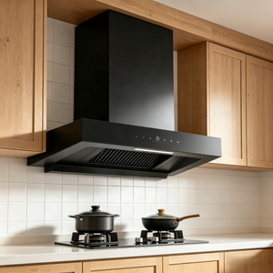<span class=keywords><strong>Hotte</strong></span> murale intelligente noire <span class=keywords><strong>avec</strong></span> interface tactile et forte <span class=keywords><strong>extraction</strong></span> d'air pour cuisine domestique - Product Image 1