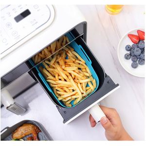 Panier en silicone réutilisable rectangulaire pour friteuse à air, compatible avec la circulation d'air, idéal pour la cuisson et la préparation alimentaire - Product Image 5