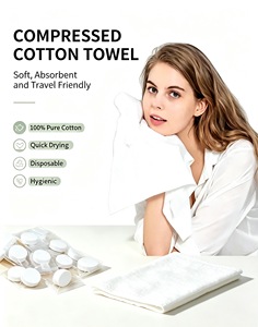 Serviettes en coton compressées hen'sun, jetables, portables, plus épaisses, plus grandes, durables, réutilisables, plus douces, pour le visage et les mains - Product Image 6