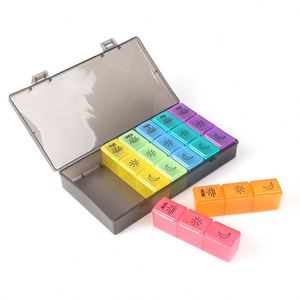 กล่องใส่ยาพลาสติกสีรุ้ง 7 วัน 21 ช่อง กล่องยาแบบรายสัปดาห์ - Product Image 3