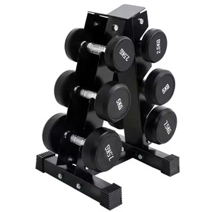 PINJIAN Fitness Basic Gym Equipment Set <strong>Rubber</strong> <strong>Dumbbells</strong> Round <strong>Dumbbells</strong> Ez Curl bar Straight Barbell and <strong>Dumbbell</strong> Barbell Rack - Product Image 4