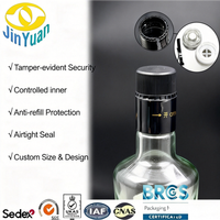 Bouchon de bouteille en plastique à personnalisation profonde, anti-fuite, avec anneau inviolable, fermetures en plastique durables inviolables pour whisky et vodka