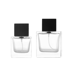 Wholesale Eco-friendly Custom Luxury Clear 50ml <b>100ml</b> Thick Square Spray Glass Perfume <b>Bottles</b> - Product Image 5