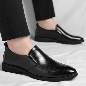 Zapatos de Vestir Formales para Hombre, Talla Grande, de Cuero Genuino, Transpirables, Antideslizantes, Resistentes, con Punta Cerrada y Fáciles de Poner - Product Image 3