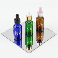 Botol Penetes Minyak Esensial Kaca Silinder Hijau Amber Biru 5ml 10ml 15ml 20ml 30ml 50ml 100ml Kemasan Kosmetik Grosir