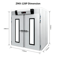 Étuve de fermentation électrique 128 plateaux, en acier inoxydable, commande tactile, 220V, pour la production de pain en boulangerie commerciale