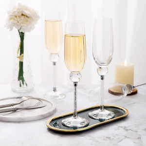 Raymond <strong>Wholesale</strong> Diamond Confetti Crystal <strong>Champagne</strong> Glass <strong>Flute</strong> for Wedding Table Decoration - Product Image 2