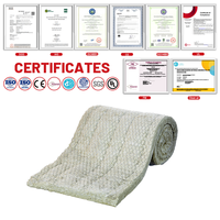 Couverture en laine minérale de roche en rouleaux avec treillis métallique en acier inoxydable, 25-100 mm, 100 kg/m³, 650°C max, pour équipement en acier inoxydable