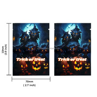 Aangepaste Bedrukte Halloween Candy Zip Lock Staande Zakje Gummy Verpakking Eetbare 1 Gram Mylar Zakken Met Raam Op Voorraad