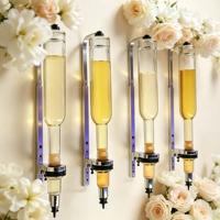 Distributeur mural indien doré pour huiles essentielles et parfums, machine de remplissage de liquides pour bouteilles en verre de 375 ml, personnalisable pour bar à parfums