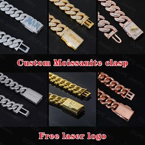 سلسلة كوبية عادية 15 من مويسانيتي مشبك مخصص هيب هوب شظية مطلية بالذهب سلسلة كوبية مثلجة من الخارج - Product Image 3