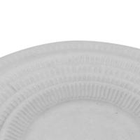 Assiette jetable en pulpe de bagasse de qualité commerciale, motif gaufré, 6 pouces, 100 % biodégradable, écologique, imperméable