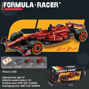 Coche de Carreras de <span class=keywords><strong>Fórmula</strong></span> <span class=keywords><strong>1</strong></span> a Escala <span class=keywords><strong>1</strong></span>:10 con Control Remoto, Bloques de Construcción, Modelo Recargable, Juguete de Ensamblaje Mecánico - Product Image 6