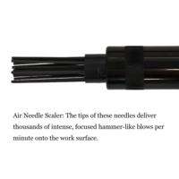 Détarteur pneumatique à aiguille Puffer PT-4251NS - Outil de détartrage haute puissance pour la rouille, la peinture, les sels de soudure, marteau de détartrage industriel à 19 broches