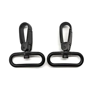 Wholesale High Quality Bag Parts 38mm Spring Snap Hook Bow Tie Buckles Black Swivel Snap Hook For Bag