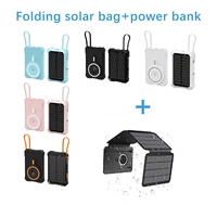 Chargeur solaire sans fil à charge magnétique avec câble de foudre de type C intégré pour le camping et les urgences