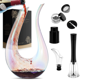 Decantador de vino en forma de U de cristal hecho a mano, accesorios de vino tinto, Carafe, regalo de Navidad, Casa, bar, 1500ml, superventas en línea - Product Image 5