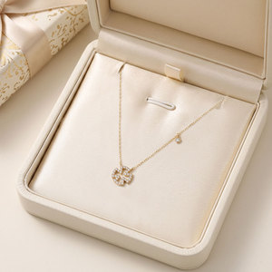 High Quality Wholesale Hand Crafted Specid Design Jewelry 18K Solid Yellow Gold Real Natural Diamond Shiny Pendant <b>Necklace</b> - Product Image 6