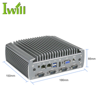 Gran oferta Core I5 6200 Mini PC sin ventilador ordenador integrado Industrial resistente 6COM HD 2Intel I210 I211LAN DDR4 para seguridad