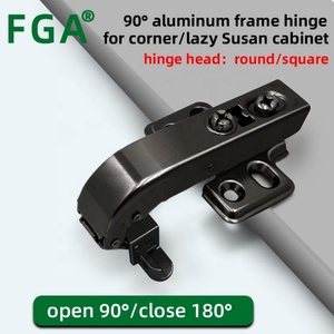 Bisagra hidráulica de 180 grados para puerta de gabinete de esquina con cierre suave, marco de aluminio de 90 grados para baño, cocina, hotel - Product Image 4