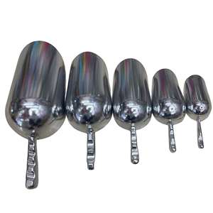 Round Bottom Ice Scoop Aluminum <b>Utility</b> Scoop With Handle for Multi-Purpose Use - Product Image 3