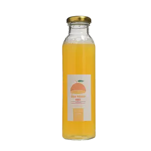 12oz Empty Round Tall Glass Orange Juice Lemonade Milk Coffee Kombucha Bottles With Twist lid