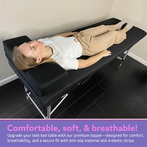 TenderPlayful Lash Bed Foam Topper Tapis <span class=keywords><strong>de</strong></span> <span class=keywords><strong>table</strong></span> <span class=keywords><strong>de</strong></span> <span class=keywords><strong>massage</strong></span> en mousse à mémoire <span class=keywords><strong>de</strong></span> 2.5 <span class=keywords><strong>pouces</strong></span> pour spa et salon - Product Image 3