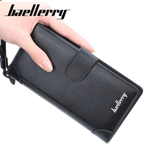 Baellerry Men's <b>Long</b> Wallet PU Leather Multifunctional Clutch <b>Bag</b> With Zipper And Buckle Coffee Color - Product Image 5