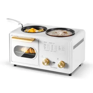 Posida 1100W 3 In 1 Frühstücks maschine mit Bratpfanne, Toaster und Kochtopf