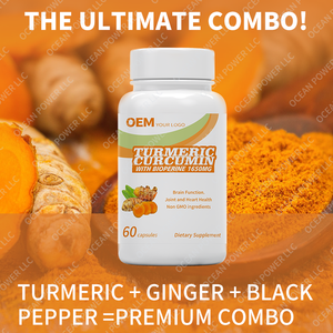 Bán buôn OEM gừng tự nhiên gốc NGHỆ CURCUMIN chiết xuất thực phẩm bổ sung gừng gốc tỏi Hạt tiêu đen viên nang - Product Image 4