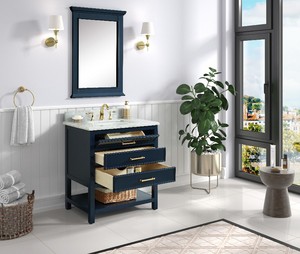 Nuevo Mueble de Baño Americano Resistente con Repuestos Gratuitos, Estilo Rústico, Color Azul Marino - Product Image 2