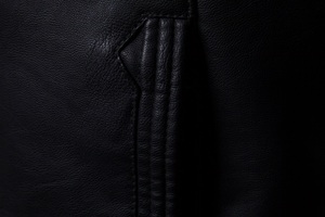 Giacca invernale calda con colletto rigido in <span class=keywords><strong>pelle</strong></span> sintetica da <span class=keywords><strong>uomo</strong></span> <span class=keywords><strong>cappotto</strong></span> da motociclista <span class=keywords><strong>di</strong></span> strada con cerniera a pieghe <span class=keywords><strong>di</strong></span> colore nero - Product Image 5