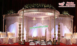 Decoración de Mandap para Bodas Royal Gujarati Bollywood, Compre Mandap de Fibra Tallada para Bodas Rajwada, Mandap de Fibra Tallada para Bodas Maharani, EE. UU. - Product Image 6