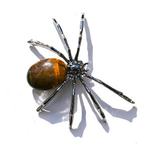 Cristal Natural Irregular, Piedra <span class=keywords><strong>de</strong></span> Araña Pulida, <span class=keywords><strong>Estatua</strong></span> <span class=keywords><strong>de</strong></span> Animal Araña <span class=keywords><strong>de</strong></span> Aleación <span class=keywords><strong>de</strong></span> Plata para Decoración del Hogar en Halloween, Regalos - Product Image 6
