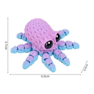 Jouets pieuvre imprimés en 3D Vashine, aimants de réfrigérateur, animaux marins amusants et créatifs, jouets pieuvre en PLA flexible, jouets pieuvre en cristal de dessin animé - Product Image 6