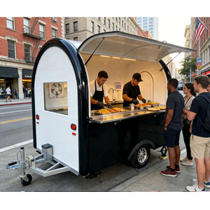 Chariot alimentaire rond portable à <span class=keywords><strong>vendre</strong></span> avec alimentation électrique et auvent pliable <span class=keywords><strong>pour</strong></span> la restauration en plein air - Product Image 2