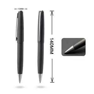 Papelaria Escola Fornecedores Alto Grau Matte Metal Black Ball Pen 1.0mm Escrita Suave Business Signature Pen Para Clientes VIP