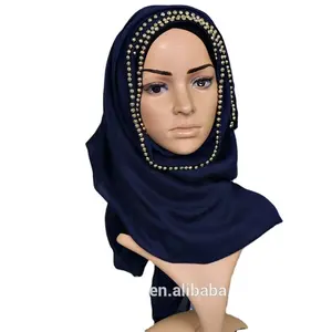 Secure assurance wholesale graceful long scarf spring voile hijab scarf with bead