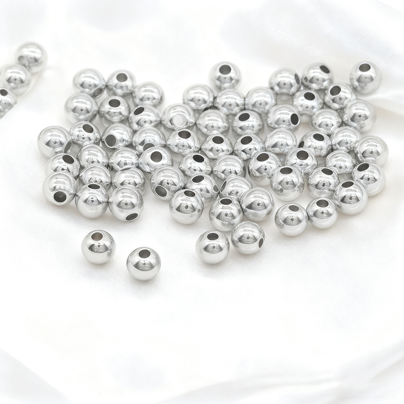 Color Retention Small Gold Plated Copper Alloy Beads Smooth Surface DIY Handmade Beaded Bracelet Jewelry Accessories Beads