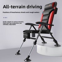 Chaise de pêche pliante inclinable en gros, tabouret de pêche portable multifonction