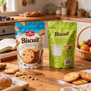 Bolsa de Mylar con Cierre Hermético, Impresa con Diseño OEM, para Té, Dulces, Galletas, Cacao en Polvo, con Muesca de Apertura y Orificio Euro - Product Image 5