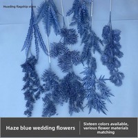 Décoration de plafond en plastique bleu givré motif feuilles d'arachide, gaufrage à motifs, fond gris-bleu, pour mariage