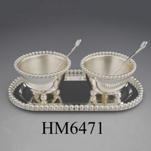 Bạc Trang Trí Bát Trái Cây Đặt Hạt Sóng Bát Với Khay Cho Đám Cưới - Product Image 5