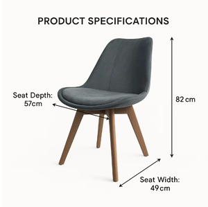 Chaises de salle à manger de luxe européennes modernes avec sièges rembourrés en tissu durable pour appartement, salle de sport, atelier, entrepôt - Product Image 2